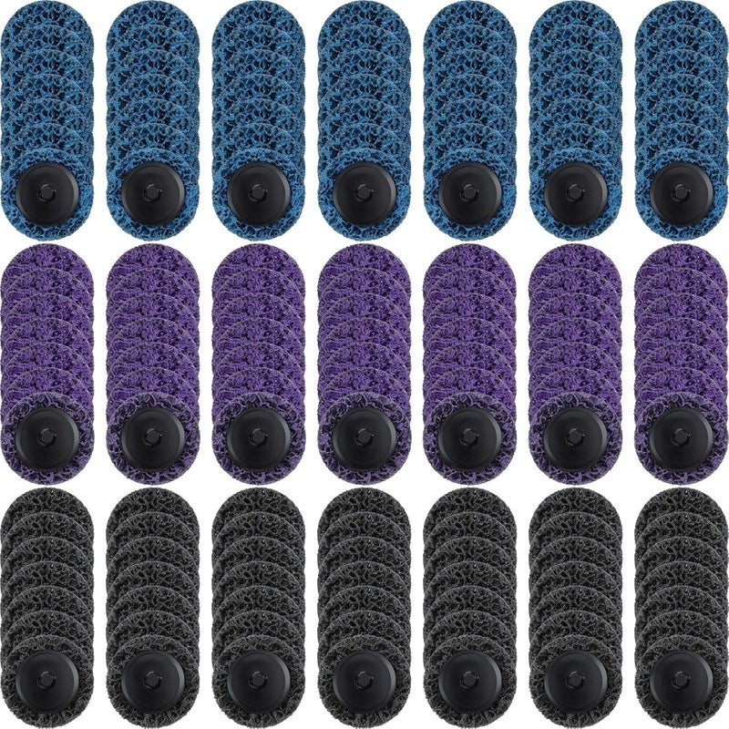 Macarrie 150 Pcs 2 Inch Surface Conditioning Sanding Discs Quick Change Fine Medium Coarse Sanding Pads Die Grinder Accessories for Surface Strip Grind Polish Burr Finish(Diamond) - Image 1